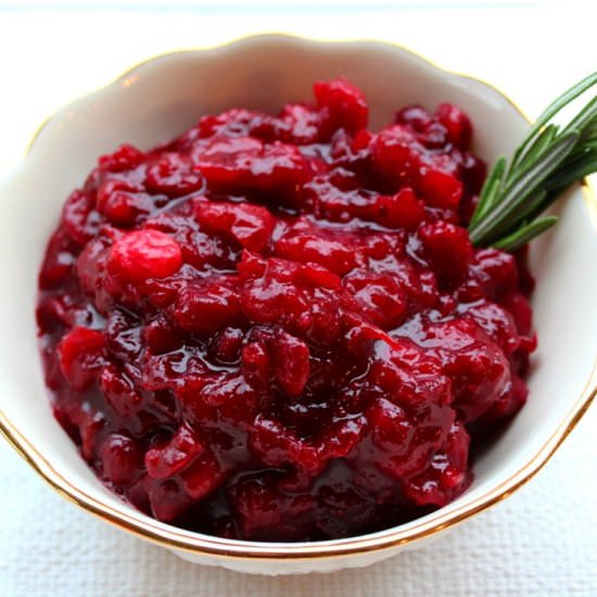 Maple-Spiced Cranberry Sauce - Recipe photo by gingerhultin