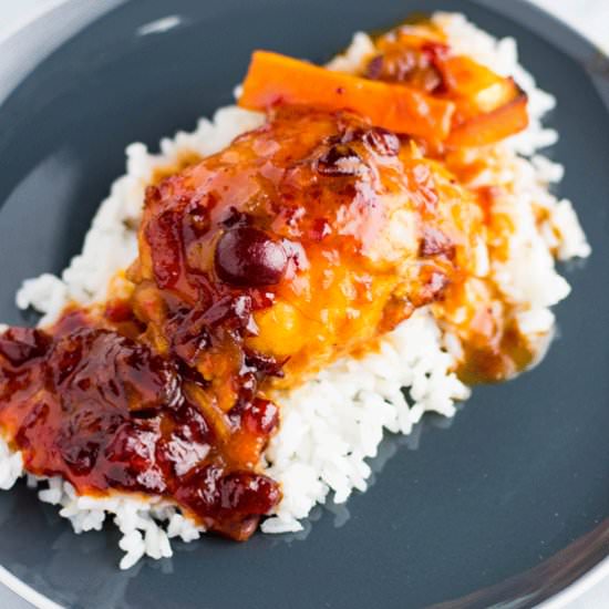 Cranberry Orange Chicken Bake - Recipe photo by LancFoodieGirl