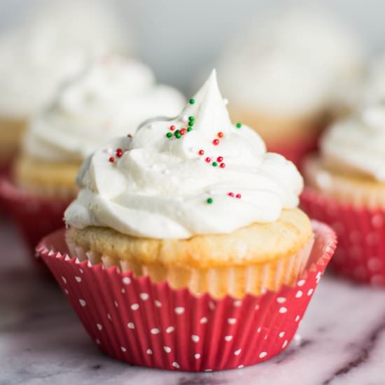Rum Cupcakes with Eggnog Frosting - Recipe photo by theitsybitsykitchen