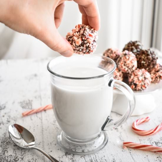 Peppermint Hot Chocolate Truffles - Recipe photo by stressbaking