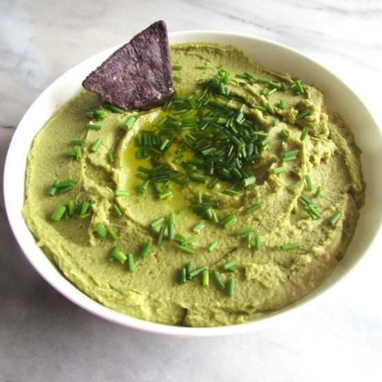 Homemade Garlic Chive Hummus - Recipe photo by TheNourishedFamily