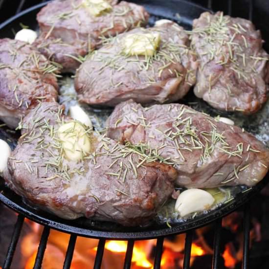 Pan Seared Filet Mignon w/ Garlic - Recipe photo by TheNourishedFamily
