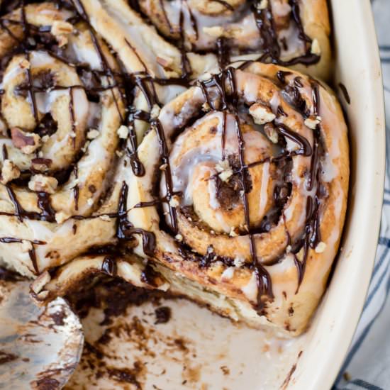 Chocolate Pecan Cinnamon Rolls - Recipe photo by b. sweet