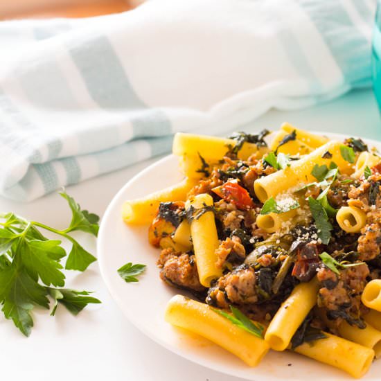 Italian Sausage and Spinach Ziti - Recipe photo by No Plate Like Home