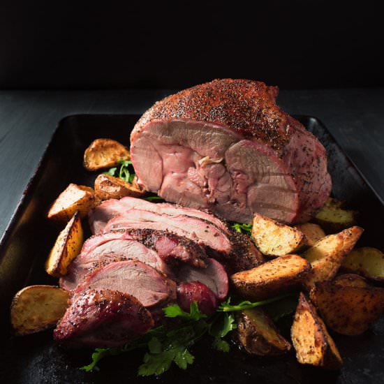 grill roasted leg of lamb - Recipe photo by glebekitchen