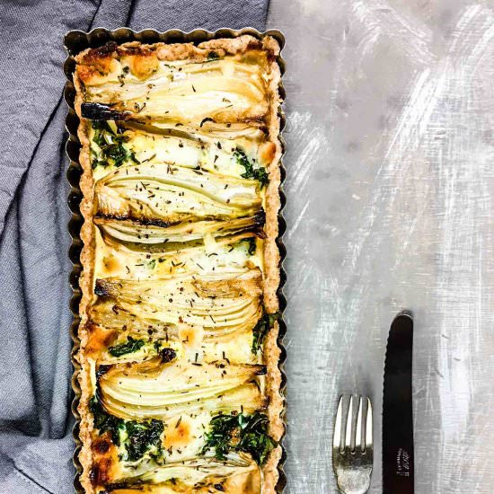 Roasted Fennel & Goat Cheese Tart - Recipe photo by Healthy Forkful