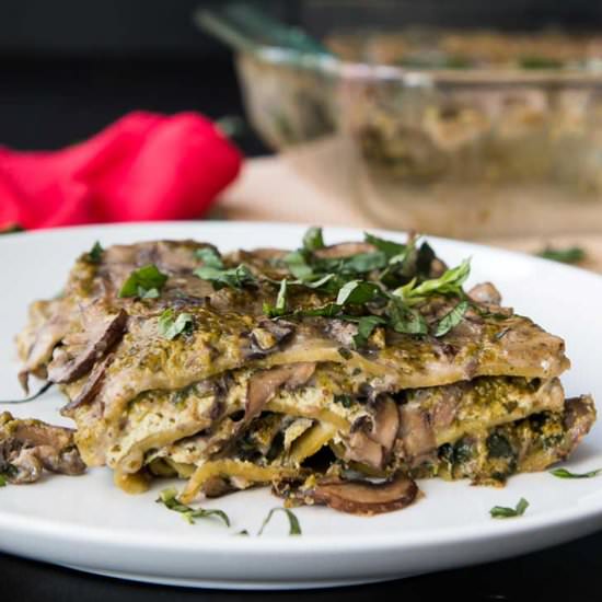 Vegan Spinach Mushroom Lasagna - Recipe photo by Vegetarian Gastronomy