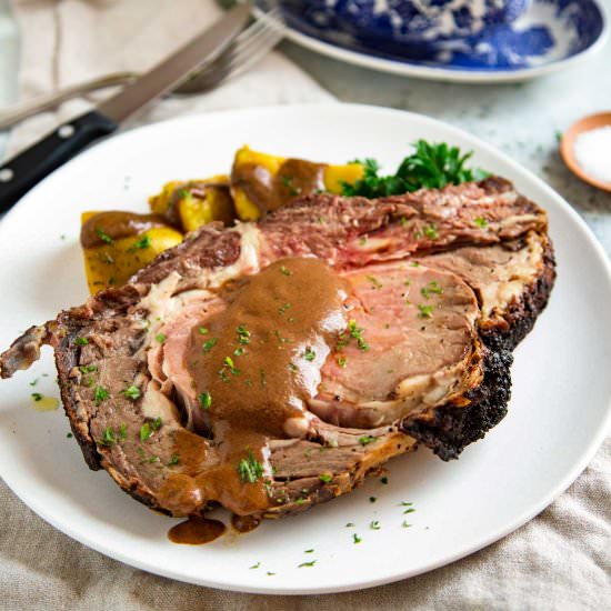 Brown Sugar Coffee Rubbed Rib Roast - Recipe photo by keviniscooking