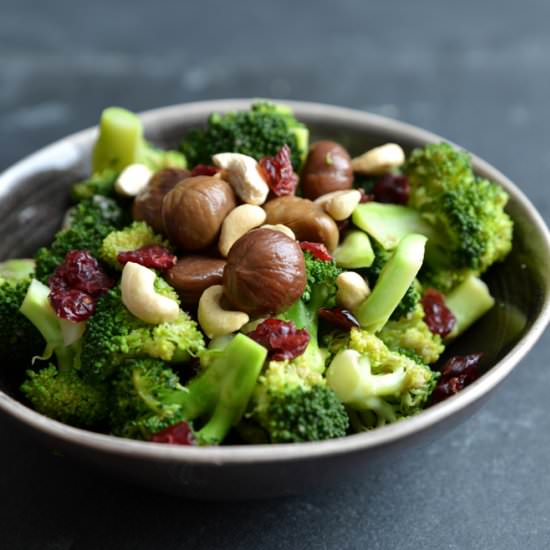 Chestnut Cranberry Cashew Broccoli - Recipe photo by waffleandwhisk