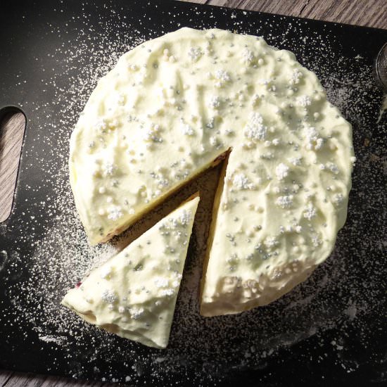 White Truffle Cranberry Cheesecake - Recipe photo by thespeltkitchen