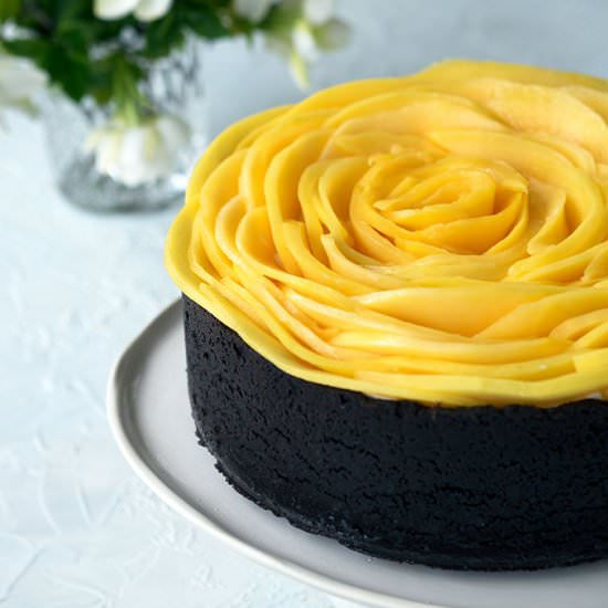 White Chocolate & Mango Cheesecake - Recipe photo by Belly Rumbles