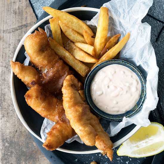 Ginger Beer Battered Fish & Chips - Recipe photo by Belly Rumbles