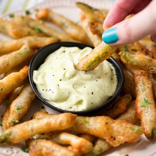 Beer Battered Fried Green Beans - Recipe photo by The Chunky Chef