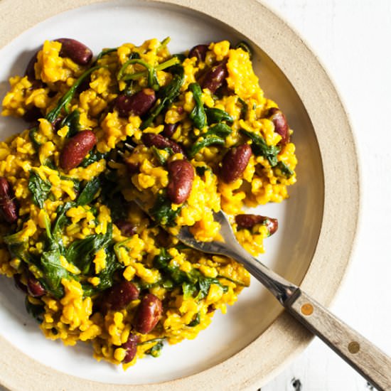One-Pot Turmeric Rice & Beans - Recipe photo by thefullhelping