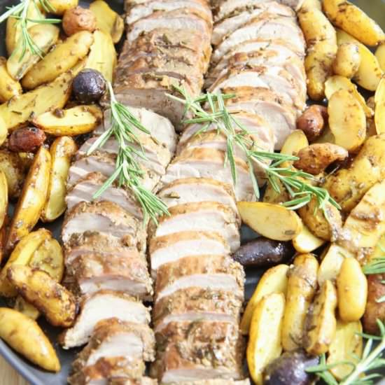 Balsamic Pork Loin Sheet Pan Meal - Recipe photo by momadvice