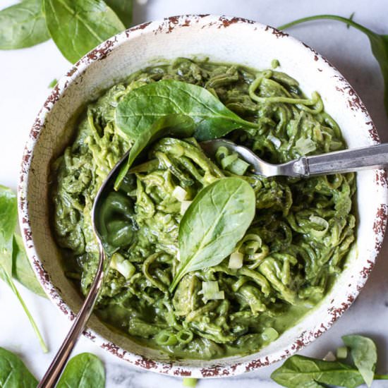 Zoodles With Creamy Avocado Pesto - Recipe photo by kitchenofyouth