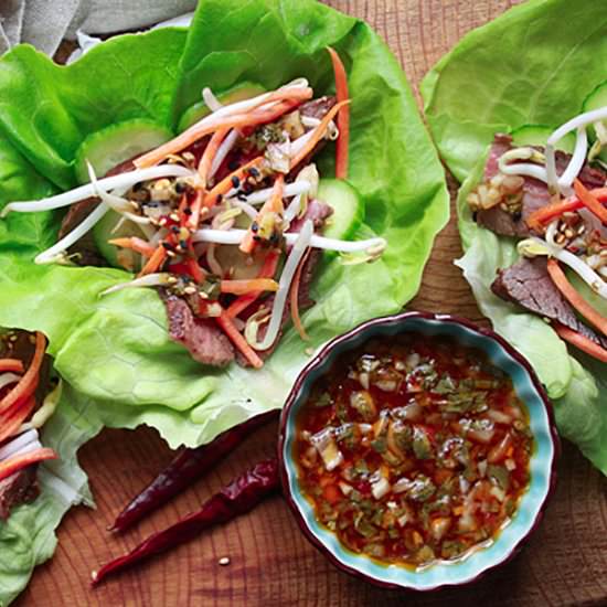 Grilled Flank Steak Lettuce Cups - Recipe photo by asiancaucasian