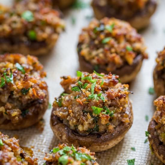 Sausage Stuffed Mushrooms - Recipe photo by NatashasKitchen.com