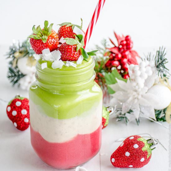Layered Christmas Smoothies - Recipe photo by My Kids Lick The Bowl