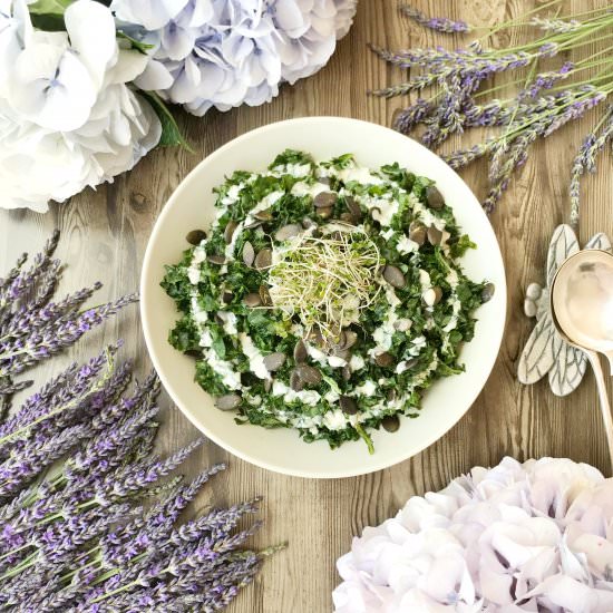 Super simple kale salad - Recipe photo by Whole Natural Kitchen