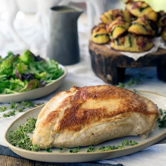 Poached Turkey Breast & Easy Gravy - Recipe photo by Belly Rumbles