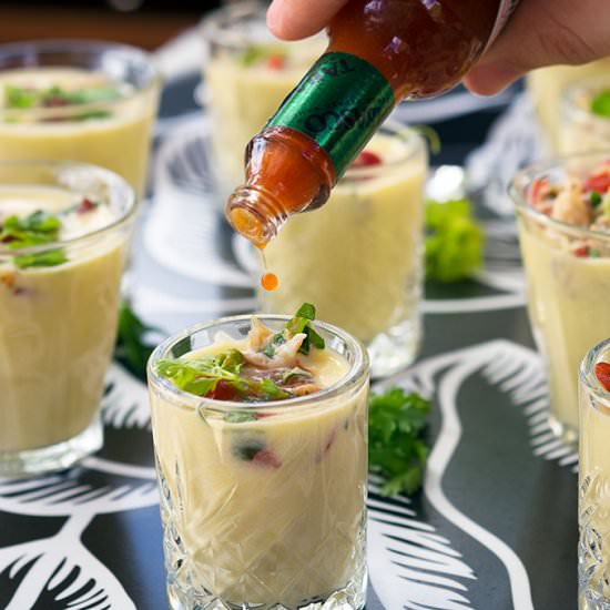 Chilled Corn Soup Shots - Recipe photo by Belly Rumbles