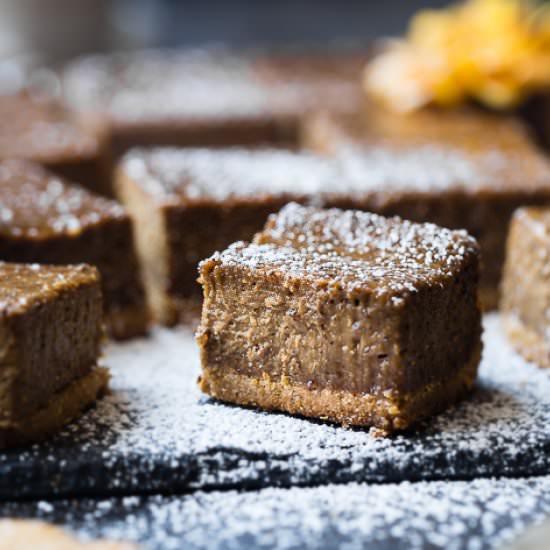 Gingerbread Paleo Cheesecake Bars - Recipe photo by foodfaithfitness