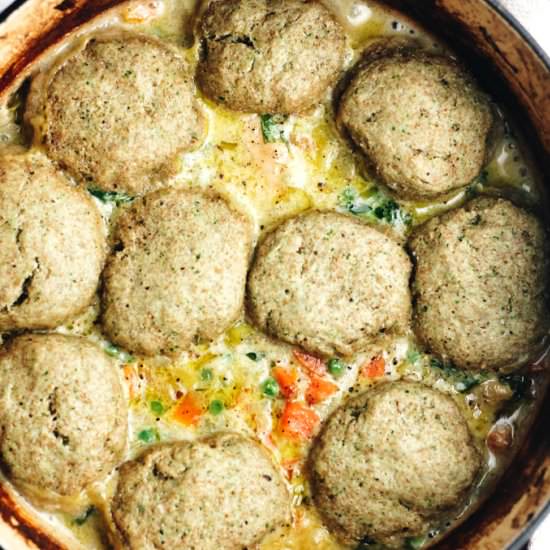 Creamy Dijon Chicken & Dumplings - Recipe photo by addsomeveg