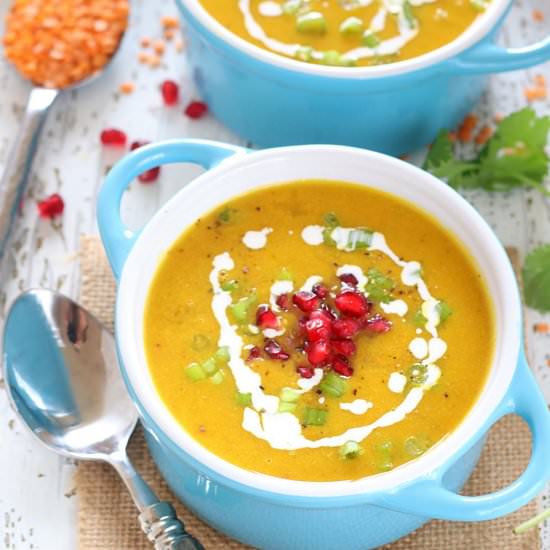 Roasted Butternut Squash and Lentil Soup - Recipe photo by ruchiskitchen