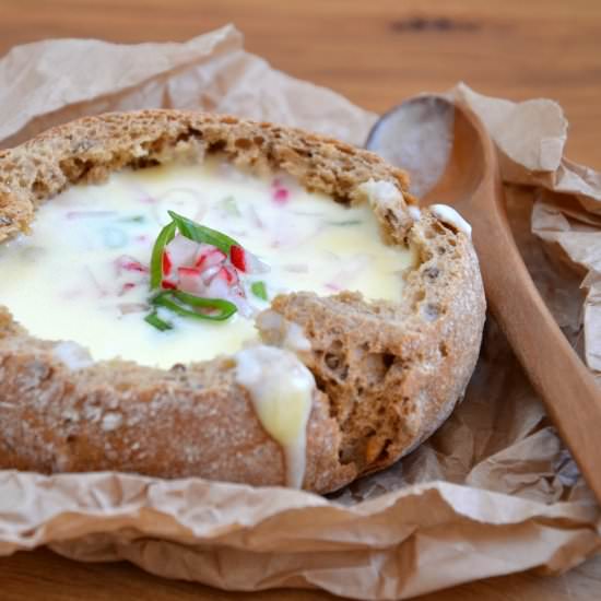 Cheese soup with radishes - Recipe photo by loeffelgenuss