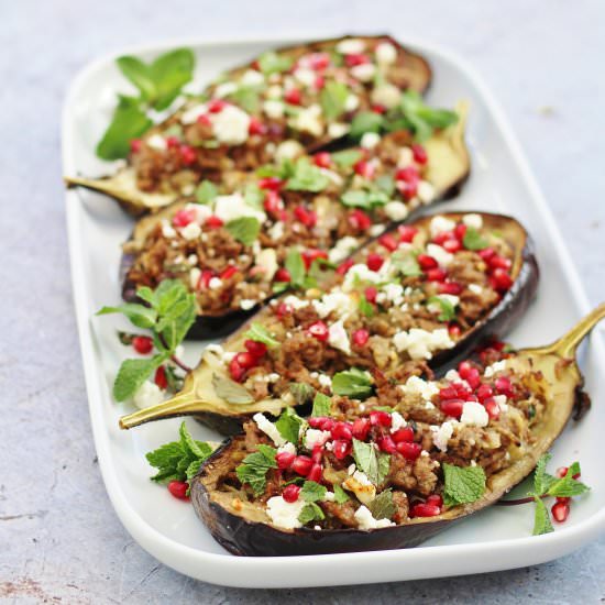 Lamb Stuffed Aubergines with Feta - Recipe photo by easypeasyfoodie