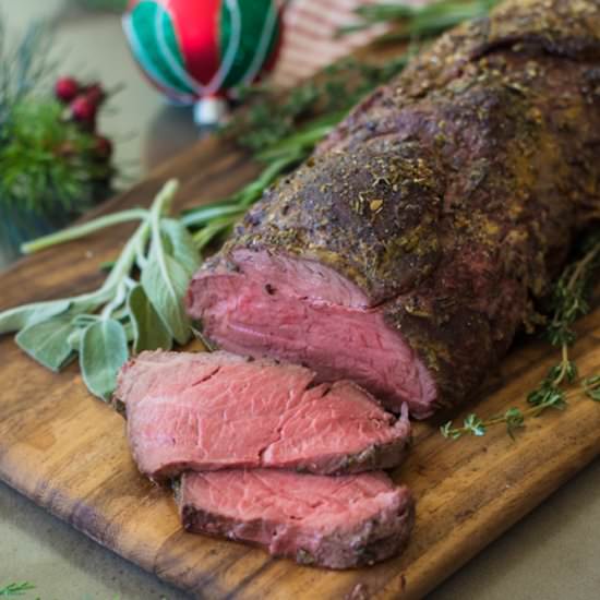 Herb roasted beef tenderloin - Recipe photo by culinaryginger