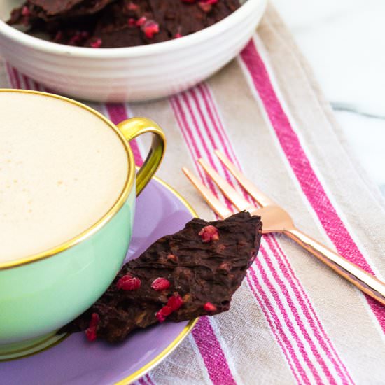 Salted Raspberry Chocolate Bark - Recipe photo by Appetite For Energy