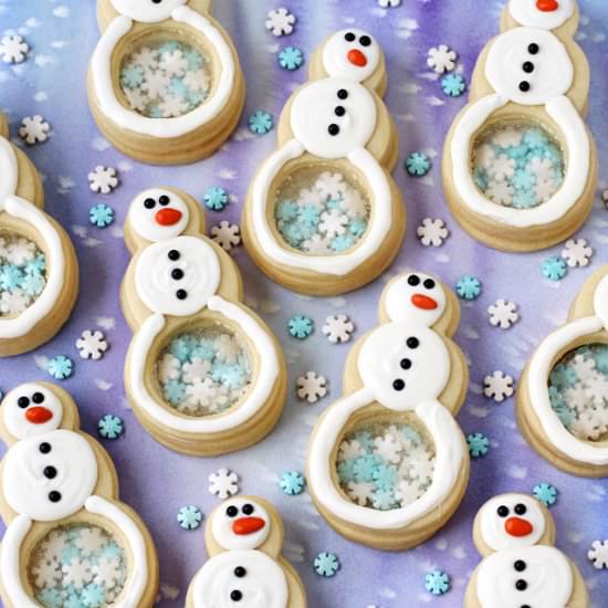Snowflake Filled Snowman Cookies - Recipe photo by Hungry Happenings