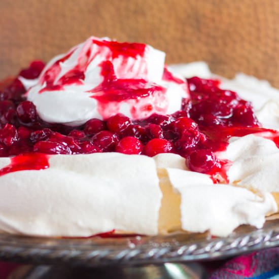 Cranberry Pavlova - Recipe photo by thegoldlininggirl