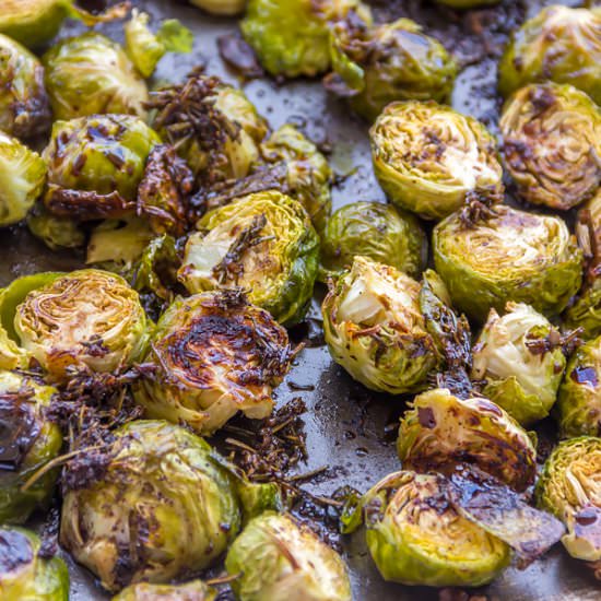 Balsamic Roasted Brussels Sprouts - Recipe photo by Priyanka DK