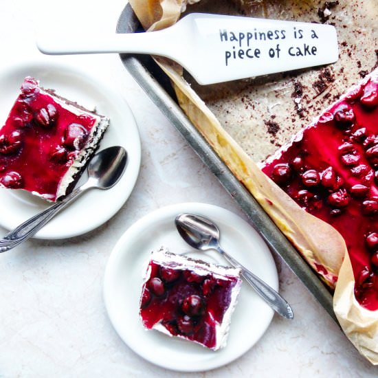 Brownie with whipped cream & Cherry - Recipe photo by foodiesisterspl
