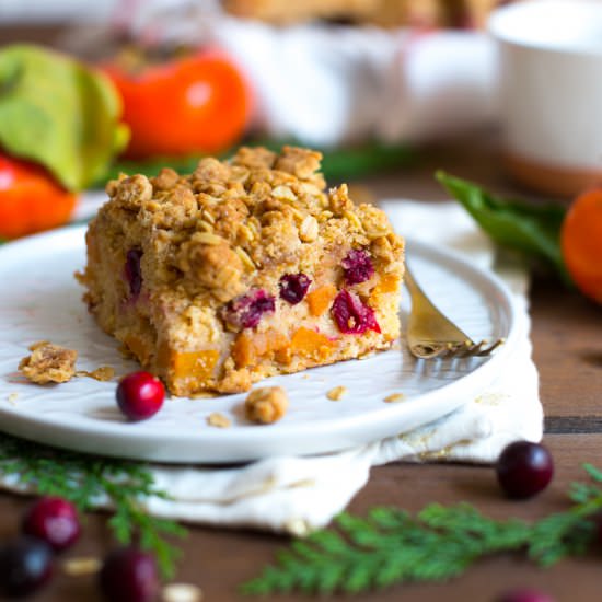 PERSIMMON CRANBERRY OAT CRUMB CAKE - Recipe photo by beckysuebakes
