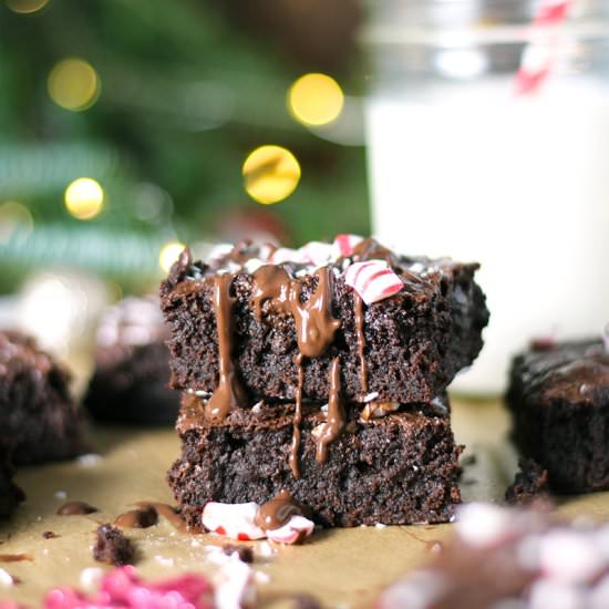Fudgy Peppermint Mocha Brownies - Recipe photo by Modern Farmhouse Eats