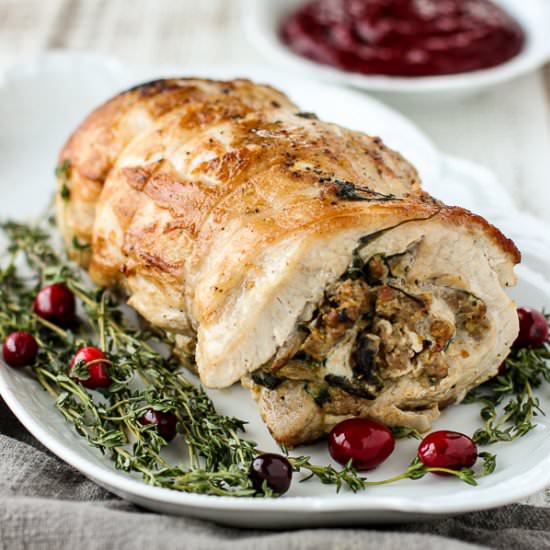 Sausage Mushroom Stuffed Pork Loin - Recipe photo by lisasdinnertimedish
