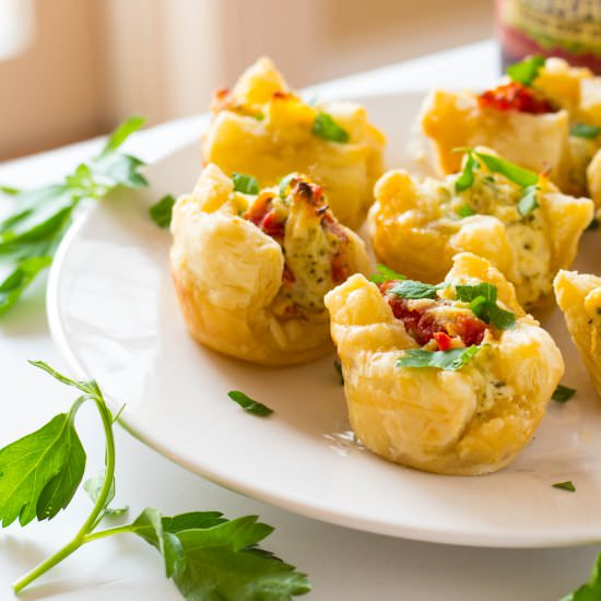 Puff Pastry Pesto Chicken Bites - Recipe photo by No Plate Like Home