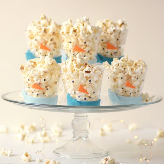 Snowman Popcorn Cups - Recipe photo by SimpleSeasonal