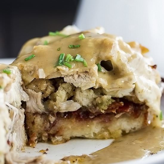 Open Faced Turkey Sandwich Melt - Recipe photo by Cooks With Cocktails