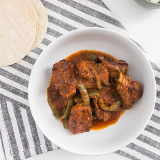 Pork Ribs With Chile De Árbol Sauce - Recipe photo by Greciaparra