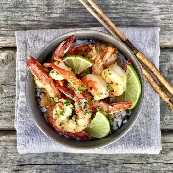 Honey-Lime Shrimp - Recipe photo by simmerandsauce