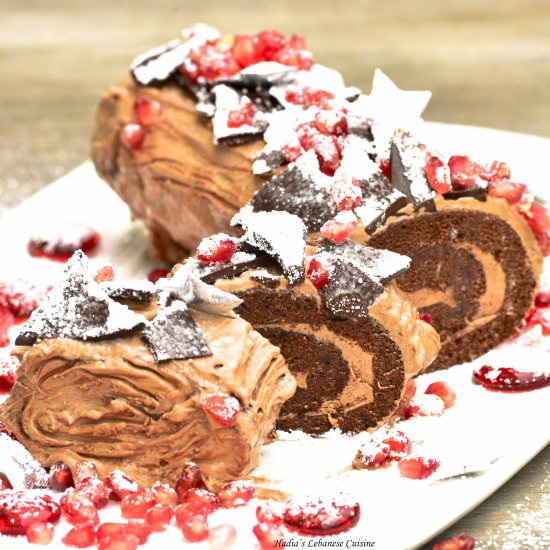 Yule Log Cake - Recipe photo by hadias lebanese cuisine