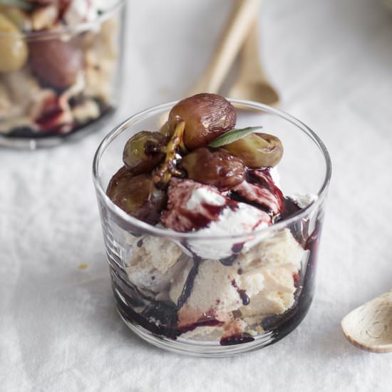 Eaton Mess with Wine Poached Grapes - Recipe photo by rezelkealoha