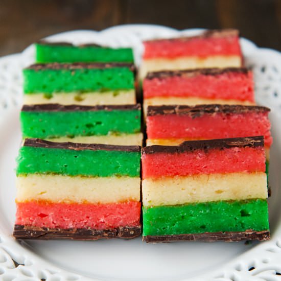 Italian Rainbow Cookies - Recipe photo by kaweah