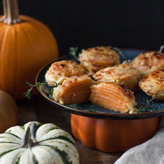Mini Sweet Potato Gratins - Recipe photo by acalculatedwhisk