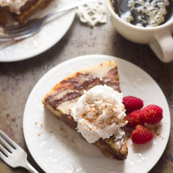 Vegan Mocha Swirl Cheesecake - Recipe photo by Connoisseurus Veg